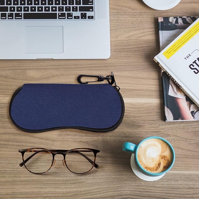 MoKo Sunglasses Soft Case Ultra Light Neoprene Zipper Eyeglass Case for Men Women