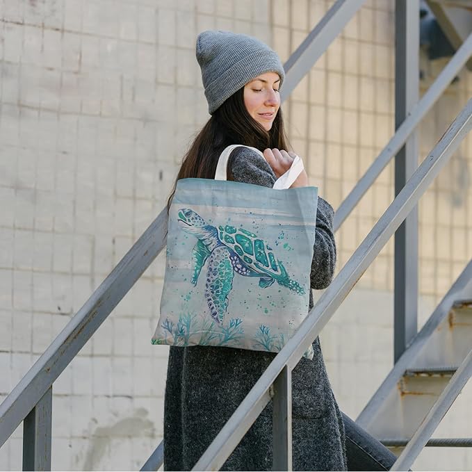 FBB Ocaen Beachy Ocean Sea Fish Reusable Grocery Shopping Bag
