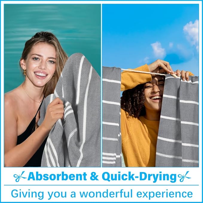 Oversized Turkish Beach Towel Blanket XXL Cotton Sandproof Towels Boho Woven Extra Large Big Sand Free Giant Throw Blankets Huge Quilt XL Picnic Camping Necessities Cloud For Adult Gifts Black