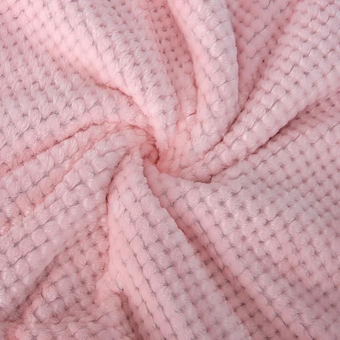 Fuzzy Sherpa Reversible Blanket for Baby, Soft Warm Cozy Coral Fleece Toddler, Infant or Newborn Reversible Blanket for Crib, Stroller, Travel, 40”×60”, Baby Pink