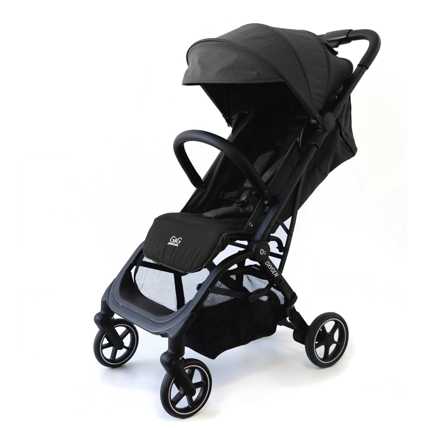 guzzie+Guss Oxygen v2 Lightweight Stroller – Compact, Foldable, Travel-Friendly for Baby, Infants and Toddlers - Raven