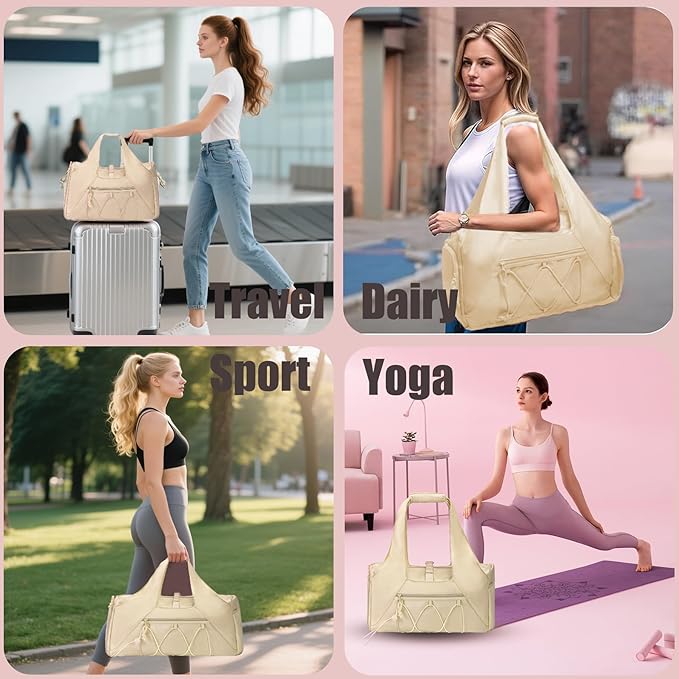 Gym Bag for Women & Men Duffle Bag with Shoes Compartment and Wet Compartment - Ideal for Travel, Gym, Sports, Duffel, Weekender, Dance