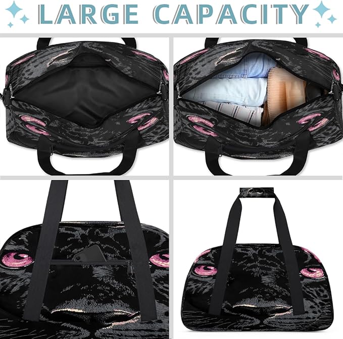 Travel Duffle Bag for travel duffle bag sports Girls Boys Kids Black Animal Cheetah Lightweight Overnight Sleepover Weekender Bags Small Dance Gym Sport Bag Teens Carry-On Size Workout Bag