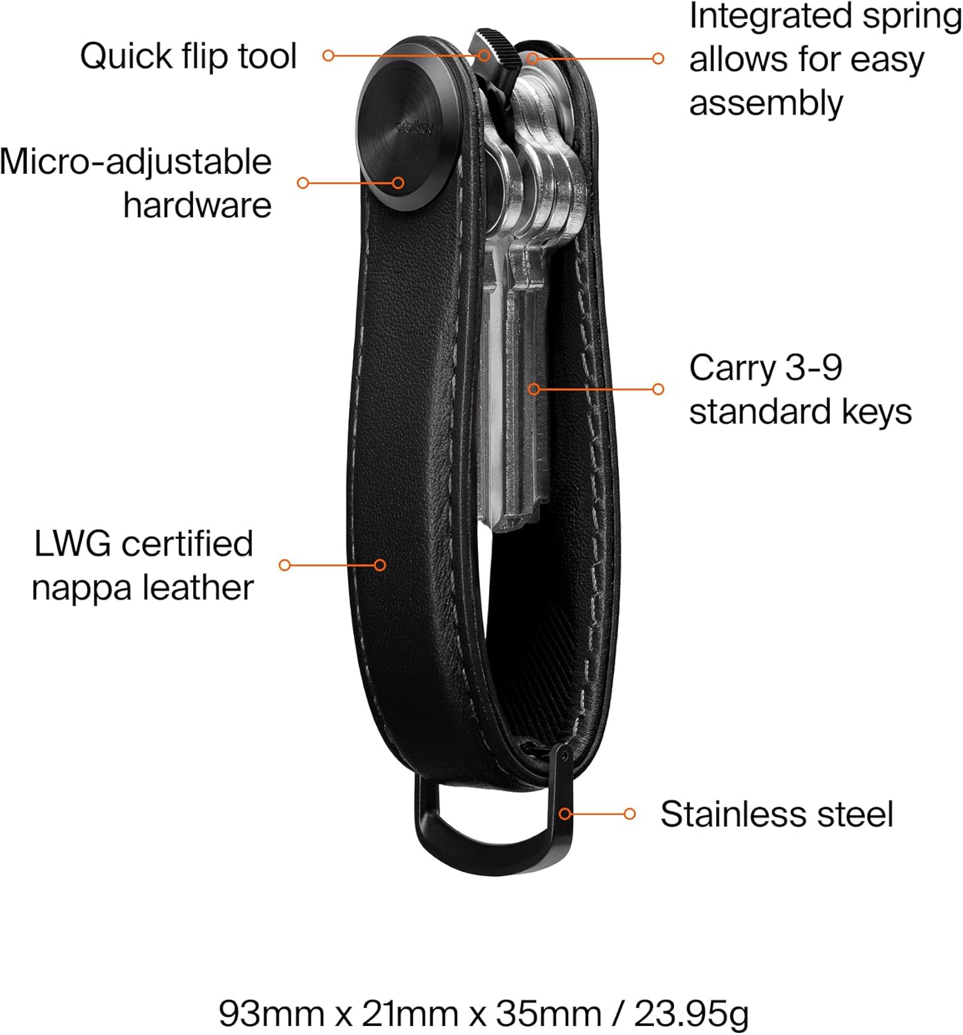 Orbitkey Key Organizer Pro - Leather