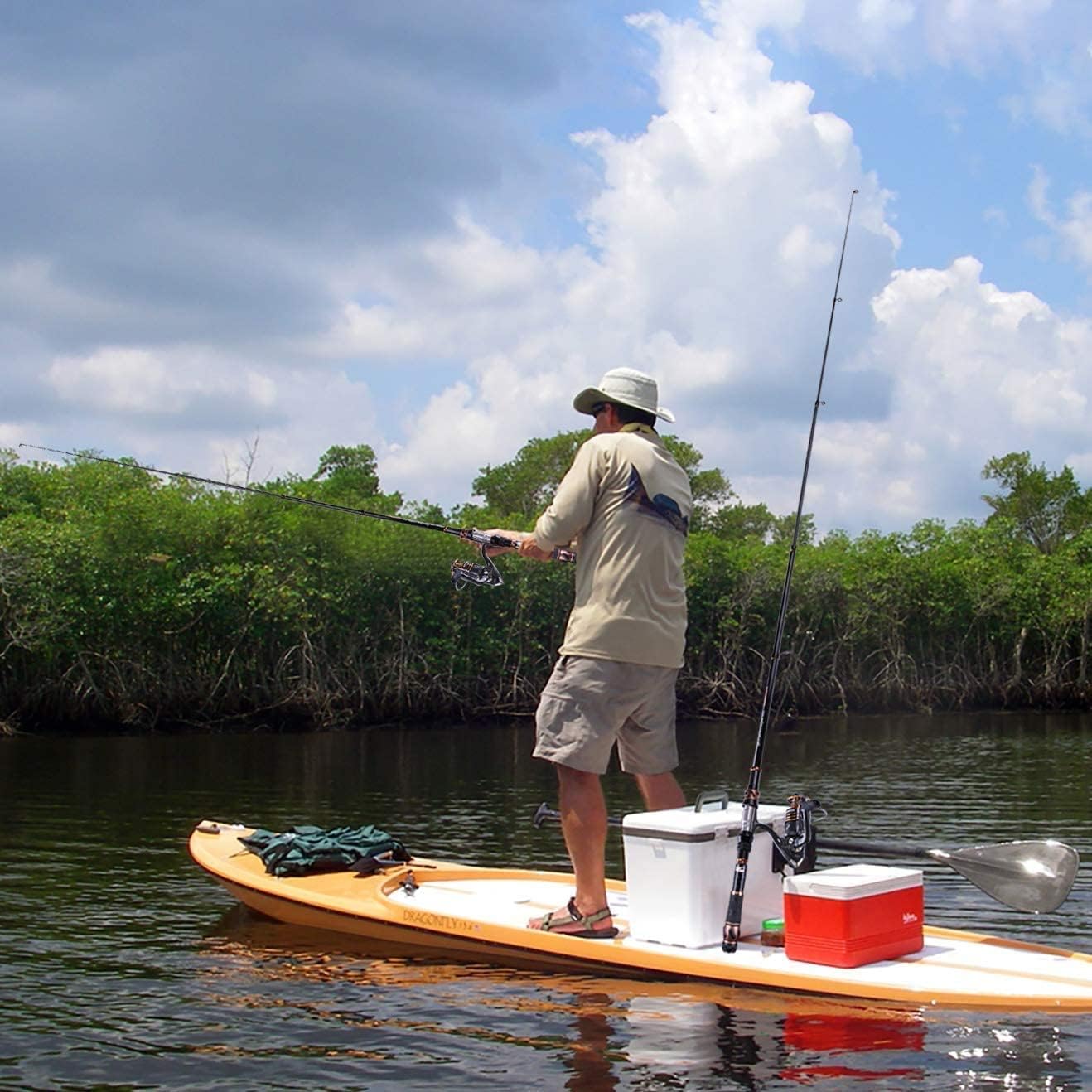 PLUSINNO Fishing Rod and Reel Combos - Carbon Fiber Telescopic Fishing Pole - Spinning Reel 12 +1 Shielded Bearings Stainless Steel BB