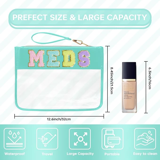 Snack Bags Clear Pouch Travel Makeup Bag Chenille Letter Bags for Zipper Pouch Clear Cosmetic Bag Clearly Tote Bag Makeup Travel Bags for Women