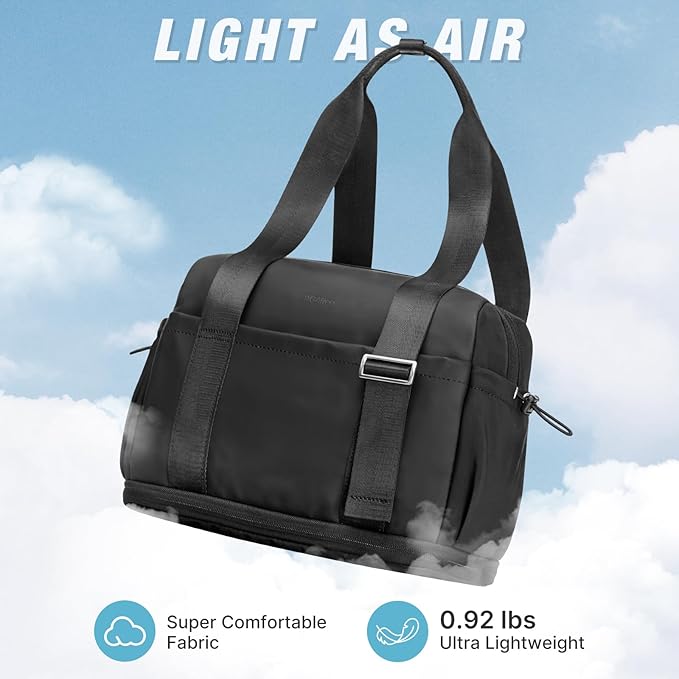 G4Free 10L Mini Gym Bag, Lightweight Small Duffle Bag with Wet Pocket for Women Men, Cute Duffel Bag for Workout Dance Yoga Travel, Black
