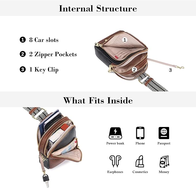 Haytijoe RFID Anti-Theft Sling Bag for Women, Small Crossbody Travel Purse with Locking Zippers, Lightweight Everyday Bag