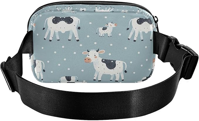 Kawaii Cow Fanny Pack for Women Men Water Resistant Fashion Waist Packs with Adjustable Strap Belt Bag for Travel Workout Jogging Hiking 21219054