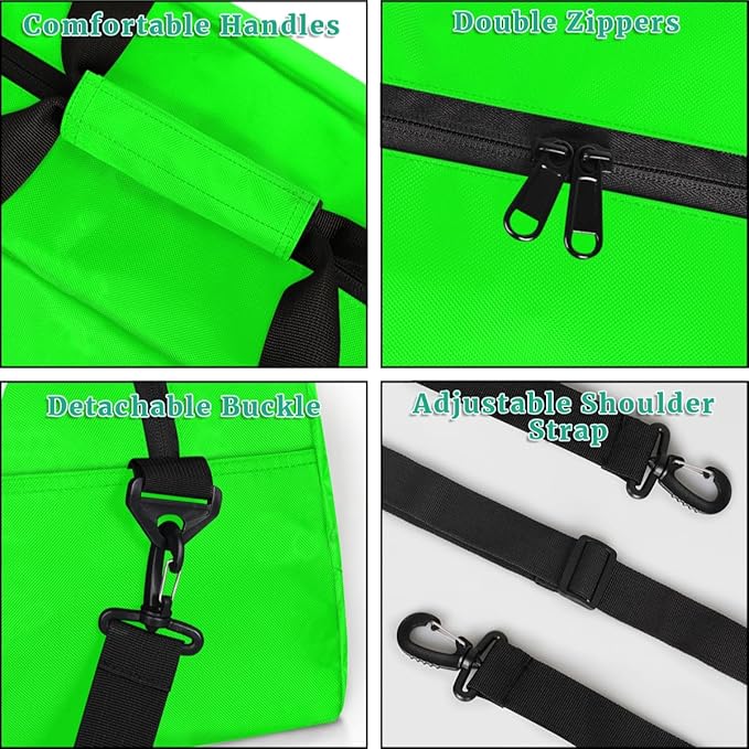 Custom Name Duffle Bag Personalized Kids Gym Bag Travel Overnight Weekender Bag Sports Bag for Boys Girl Green