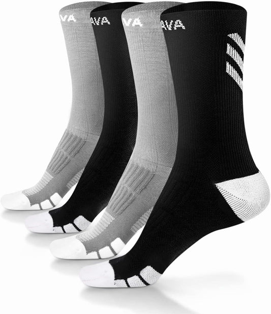 DOVAVA Dri-tech Compression Crew Socks (4/6 Pairs), Comfort Boost Circulation