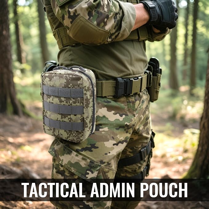 Qavctw Tactical Pouch Utility Organizer Molle Pouches EMT Ifak Medical First Aid Kit Utility Pouch with Two Zippers for Outdoor Tactical Survival Bag