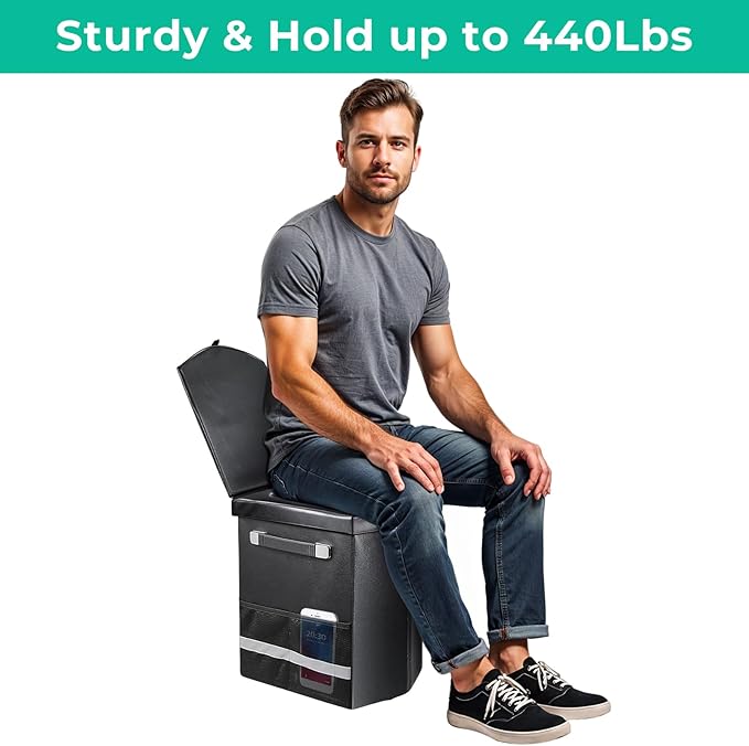 2026 Upgraded XL Portable Toilet for Adults,Tall Camping Toilet with Lid and Convenient Carry Bag, Portable Potty for Camping, Hiking, Car Travel,Truck, RV, Boating, Road Trips, Beach