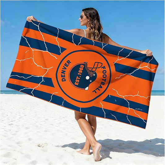 Football Fan Thin Lightweight Microfiber Beach Towel Themed Sand Free Oversized Quick Dry Towels Men Women Gear Team Dad Boyfriend Husband Him Xmas Father Day Gag Nice Gift