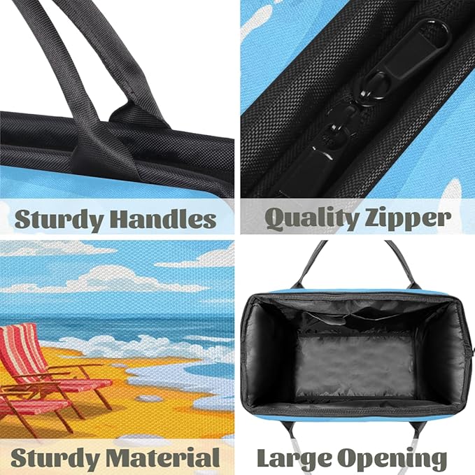 Ocean Beach Overnight Weekender Bag for Women Men Travel Duffel Bags Waterproof Luggage Carry on Sports Yoga Gym Bag