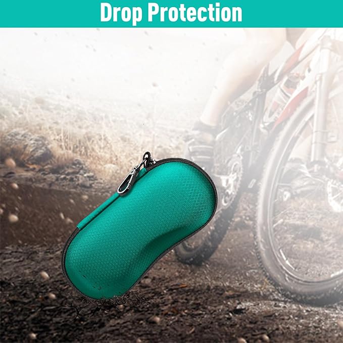 FINTIE Sunglasses Case, Hard EVA Shell Shockproof Sport Glasses Case with Metal Carabiner Travel Zipper Eyeglasses Holder