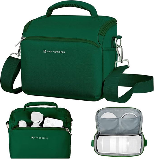 K&F CONCEPT Camera Sling Bag Small Crossbody Camera Case DSLR/SLR/Cute Compact Shoulder Photography Bags for Photographers-Green