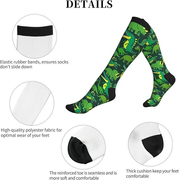 Compression Socks Knee High Circulation Support Socks For Women Men Athletic Running Work Hiking Cycling Travel