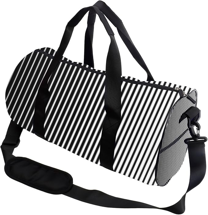 Unique Line Stripe Design Easy Clean Gym Duffle Bag For Men Women Oxford Tote Bags Adjustable Shoulder Strap, Convertible Carry Backpack Goth Duffle Bag For Camping Yoga Gym Essentials Women
