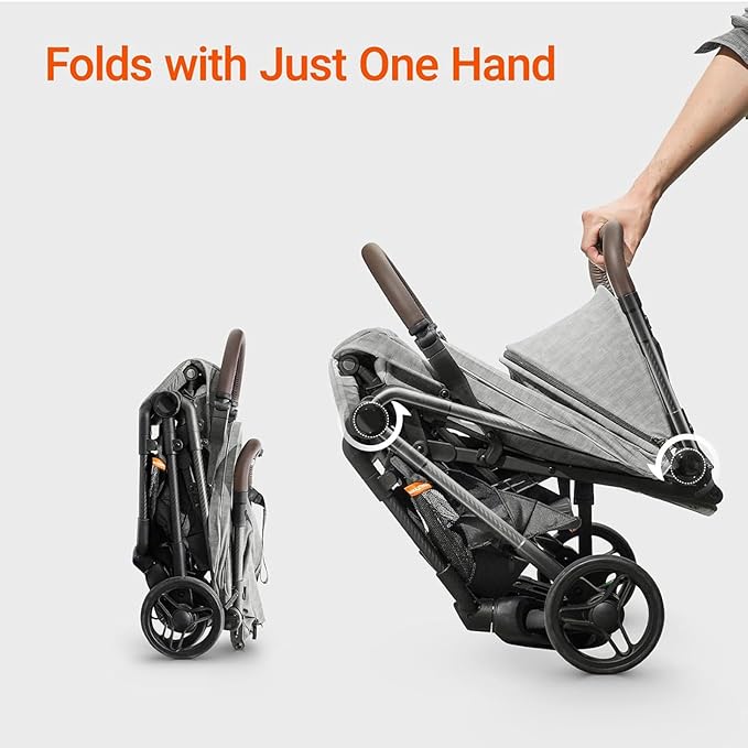 MAMAZING Ultra Air Lightweight Baby Travel Stroller with Carbon Fiber Frame, Compact & Airplane-Friendly, One-Handed Fold, 11.6 lbs, Perfect for Toddlers, Grey
