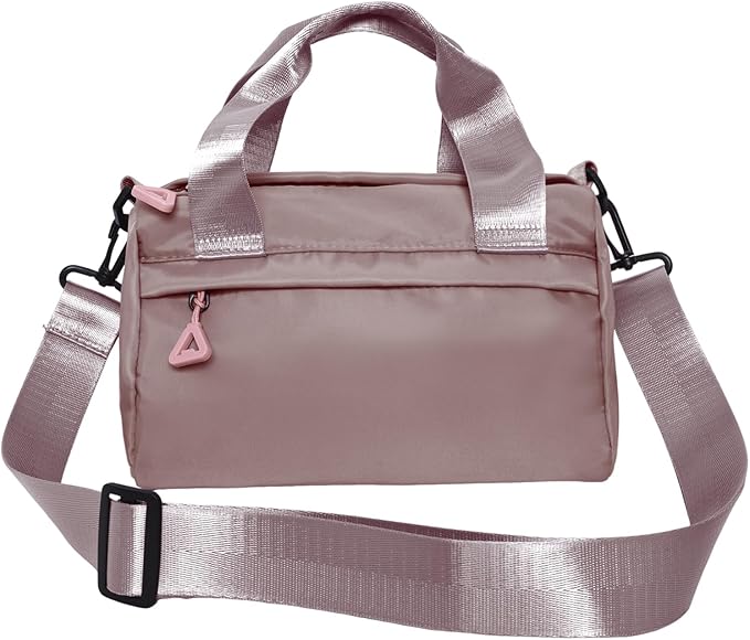 Mini Gym Bag Sport Bag Adjustable Small Duffle Bag Detachable Strap Gym Tote for Women Men Portable Fitness Shoulder Bag for Sports Travel (Pink)