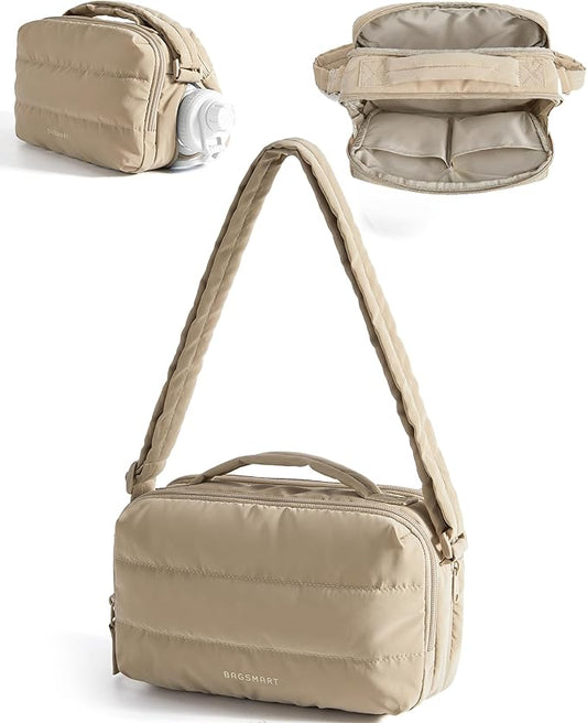 BAGSMART Lightweight Crossbody Bags for Women, Quilted Puffer Shoulder HandBags with Adjustable Strap for Travel