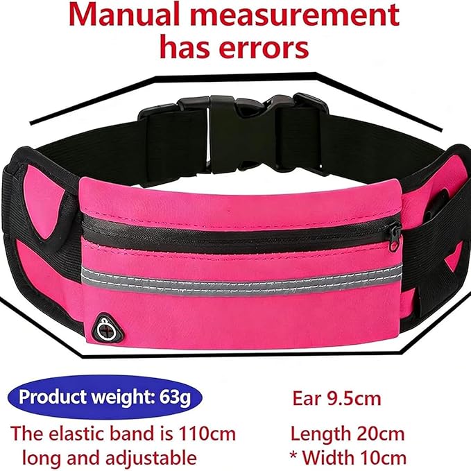 Anti-Theft Invisible Waist Bag, Anti-Theft Money Belt Multifunctional Outdoor Sports Waist Bag for Sports, Travel & Daily Use (Rose Red+Grey)