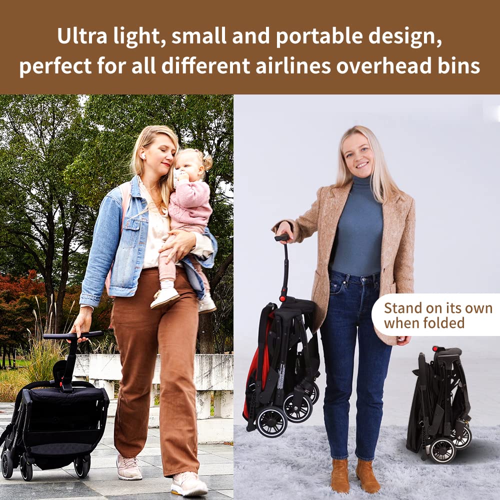 COOL KIDS Portable Stroller with Automatic Fold，Lightweight Umbrella Stroller with Pop Out Sun Canopy，Compact Stroller for Travel