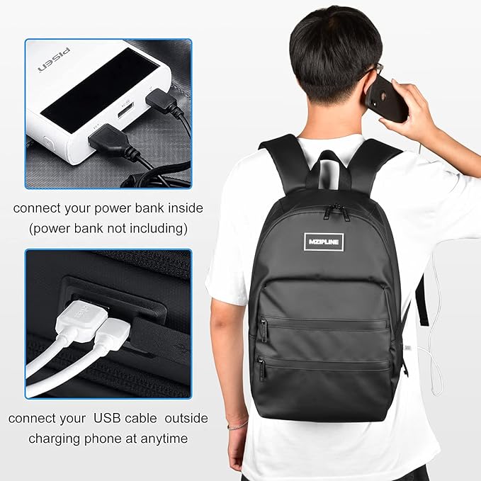 Backpack Bag With TSA Lock & Key-Smell Proof-Water Resistant Laptop Daypack Travel bags for Men & Women Travel (Black-2)