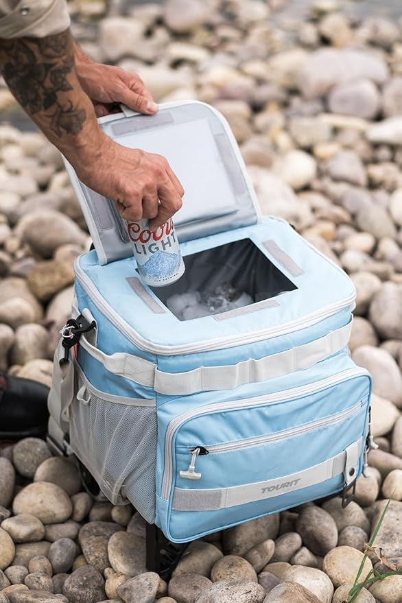 TOURIT 48 Can Collapsible Cooler with Wheels, Insulated Rolling Cooler with All-Terrain Cart, Waterproof Soft Sided Cooler Bag for Beach, Picnic, Camping, Shopping, Travel