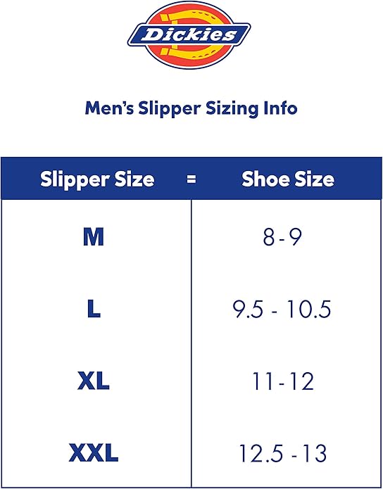 Dickies Men's Slide-on Memory Foam Scuff Slipper With Embroidered Logo - Indoor/Outdoor Sole