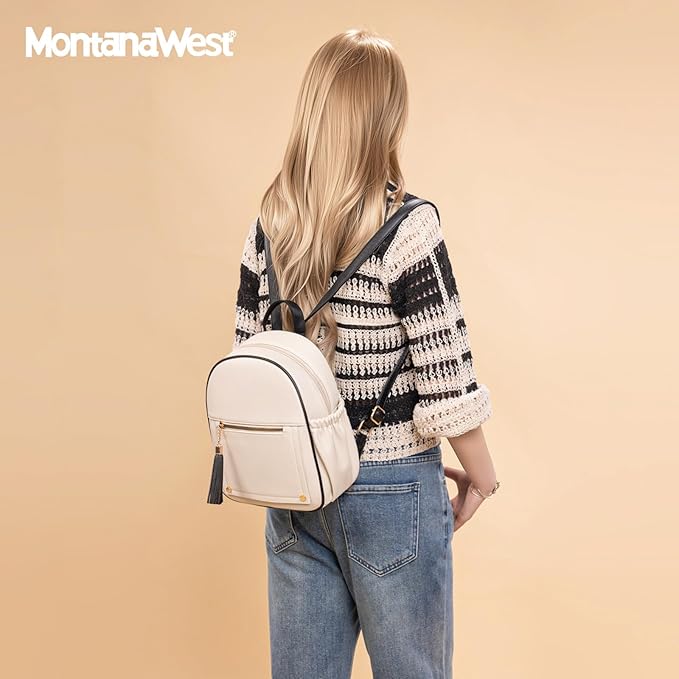 Montana West Mini Backpack Purse for Women Anti Theft Backpacks with Secured Zipper and Tassel