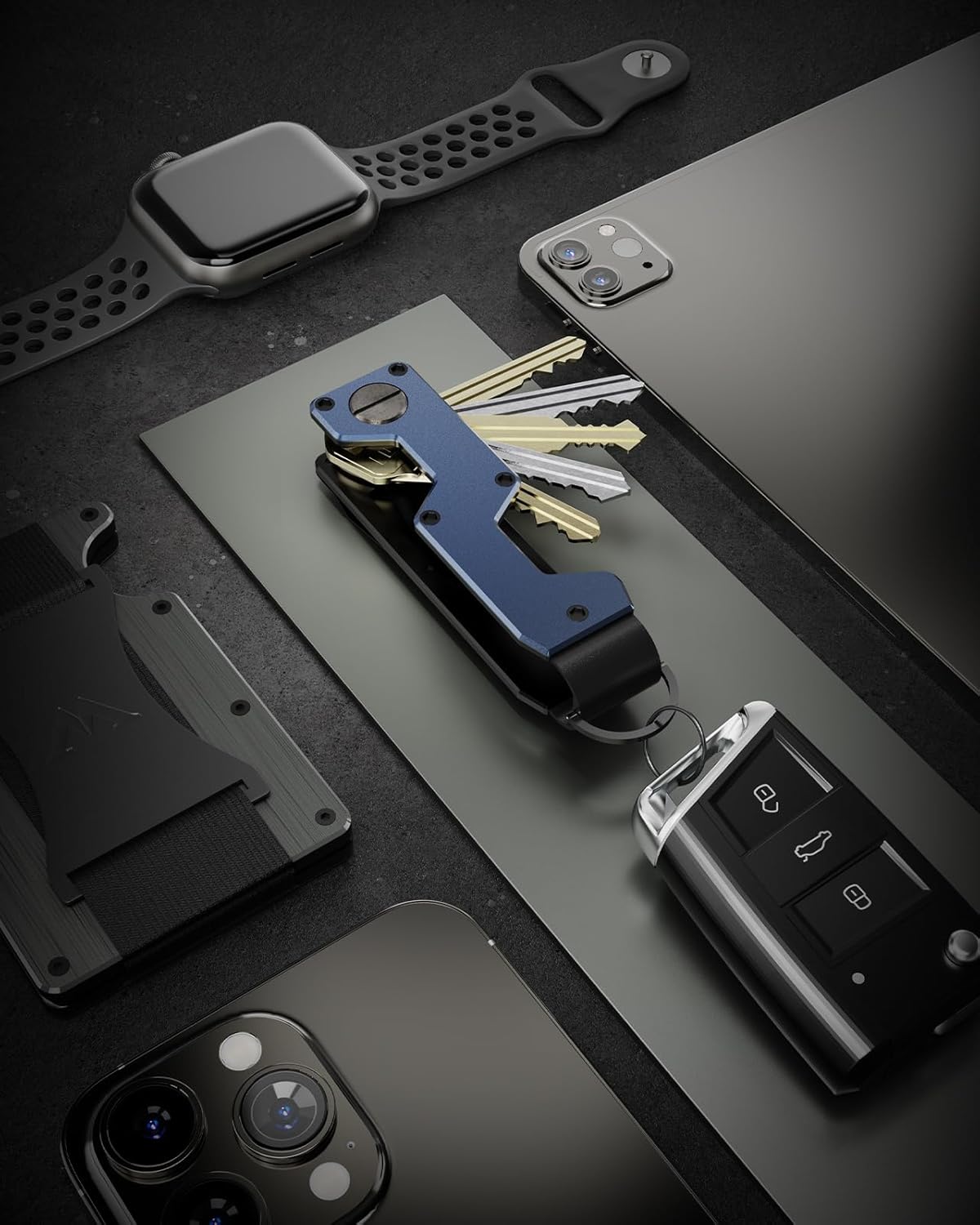 Key Organizer Compact Key Holder Metal Key Chain Minimalist key case key holder for keychain Secures 1-5 Keys