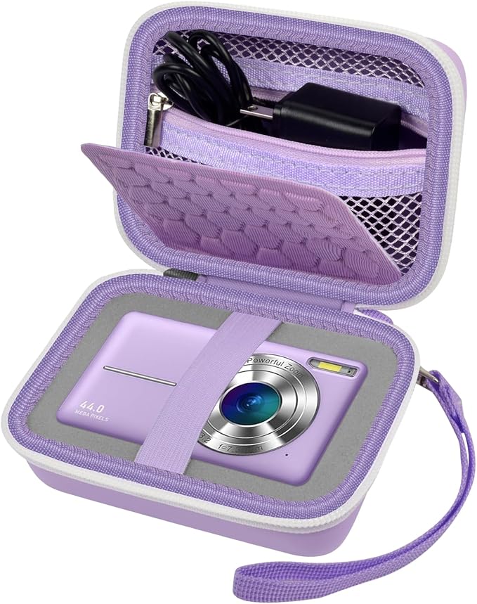 Comecase Carrying & Protective Case for Digital Camera, for CAMKORY/for Kodak Pixpro/for Canon PowerShot ELPH 180/190 / for Sony DSCW800 DSCW830 Cameras for Travel - Purple