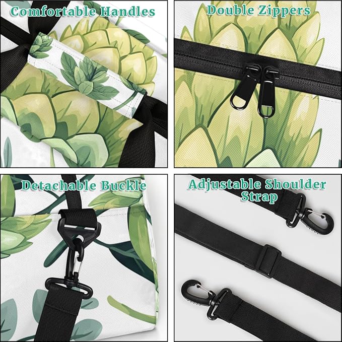 Green Leaves And Fruits Kids-Duffel-Bags Gymnastics Dance Bag Carry-On Overnight Travel Gym Lightweight Dance Sports Bags For Girls Boys Kids，