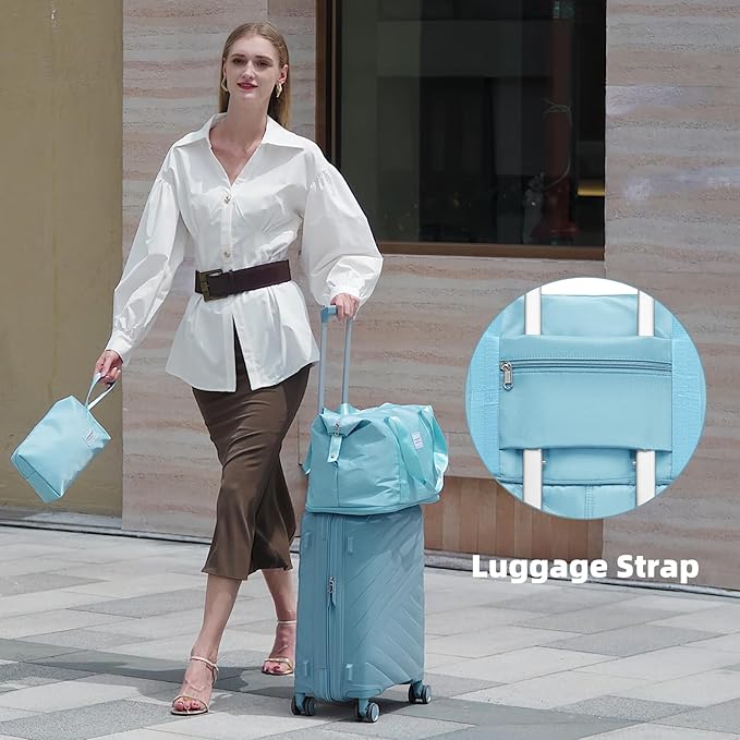 Carry On Luggage 22x14x9 Airline Approved, 20 Inch Expandable Hardshell Luggage Carry-on Suitcases with Spinner Wheels, Carry On Suitcase Set for Women (BLUE)