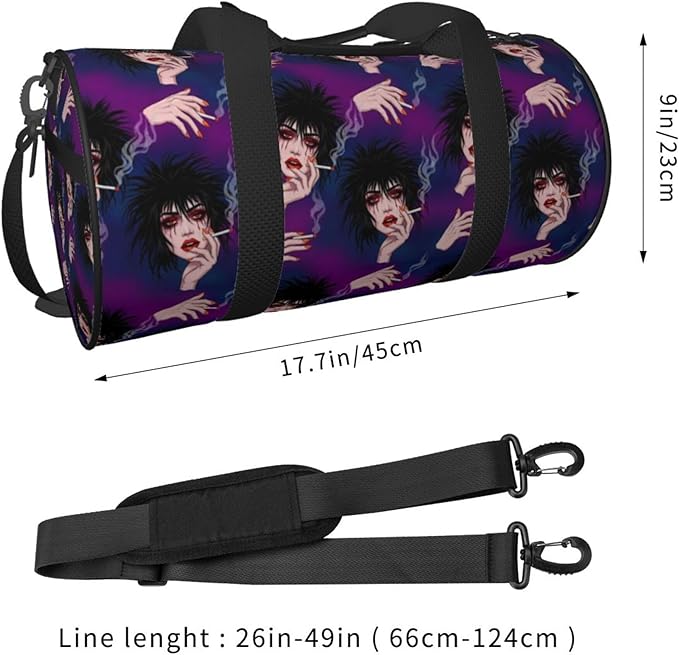 Duffel Bags Sports Gym Bag Travel Luggage Overnight Bags Goth Gotik Gothic Women Girl Art for Men Women Traveling
