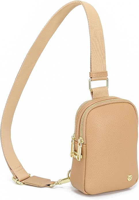 INICAT Anti Theft Crossbody Bag for Women, Small RFID Blocking Sling Purse with Zipper Lock for Travel, Vegan Leather