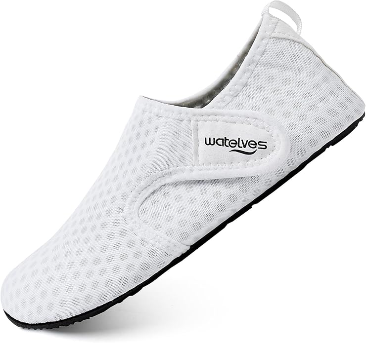 WateLves Water Shoes for Women Men Swim Beach Aqua Socks Quick Dry Barefoot House Slippers Travel Shoes with Adjustable Magic Tape for Pool Diving Boating Yoga Surf
