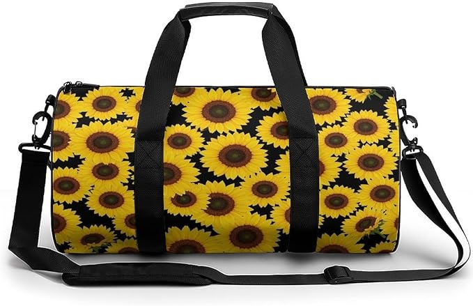 Dance Sports Gymnastics Bag Floral Sunflower (7) Foldable Gym Bags Lightweight Travel Sports Bag Unisex Gym Duffel Bags