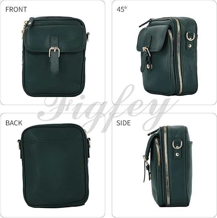 Leather Crossbody Bags for Women Travel Small Crossbody Purse Anti Theft Waterproof Bum Bag with Built in Wallet