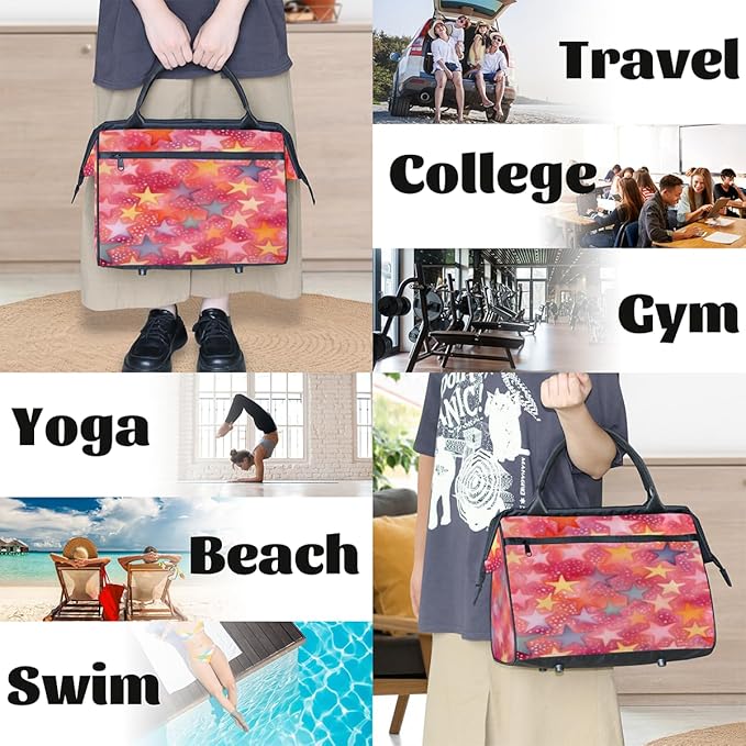 Star Overnight Weekender Bag for Women Men Travel Duffel Bags Waterproof Luggage Carry on Sports Yoga Gym Bag