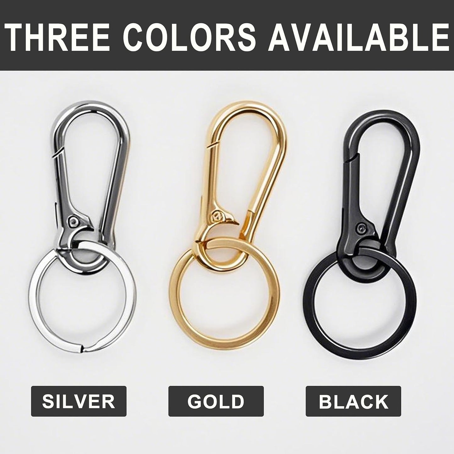 Keychain Keyring Set for Men Women Classic Metal Home Car Key Holder Organizer Portable Carabiner Clip Accessories 2PCS