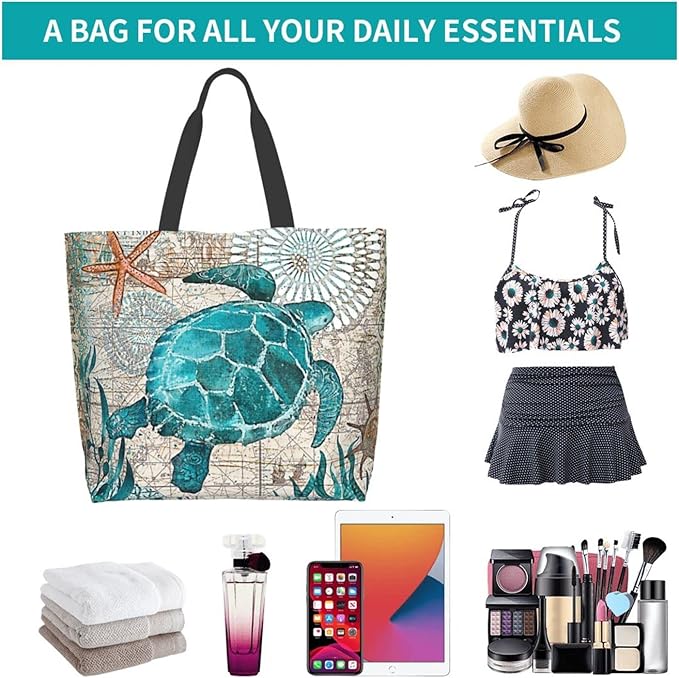 Tote Bag for Women Large Beach Bag Reusable Grocery Bags Handbag for Travel Shopping