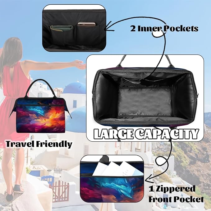 Nebula Overnight Weekender Bag for Women Men Travel Duffel Bags Waterproof Luggage Carry on Sports Yoga Gym Bag