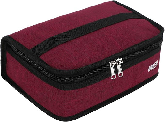MIER Small Lunch Bag for Kids & Adults Compact Insulated Lunch Box Portable Thermal Mini Cooler for Work School Travel, Dark Red