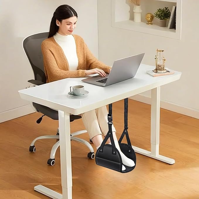 Airplane Foot Hammock Footrest,Portable Leg Rest for Long Flights,Adjustable Feet Hammock to Relax Airplane Travel Accessories,Desk Leg Hammock,Travel Rest Feet Hanger in Office(2 Pack)
