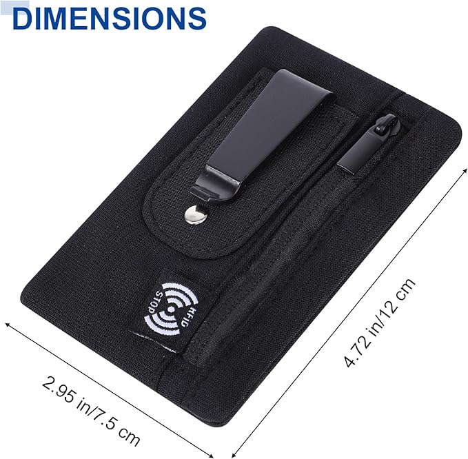 RFID Blocking Clip Stash Pocket Travel Wallet Blocking Clip Pocket Compact Hidden Belt Pouch Slim Cash Card Holder Ultra Thin Anti-Theft Travel Pouch with Credit Card Slots for Women Men