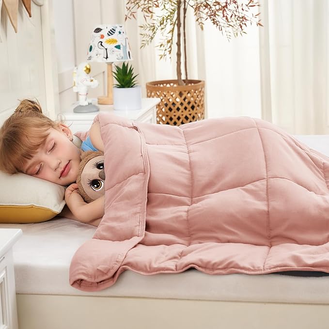 yescool Pink Weighted Blanket 10 Pounds Twin Cooling Weighted Lap Blanket, Heavy Blanket for Sleeping, Weighted Throw Blanket Gifts for 80-110lbs, 40" x60