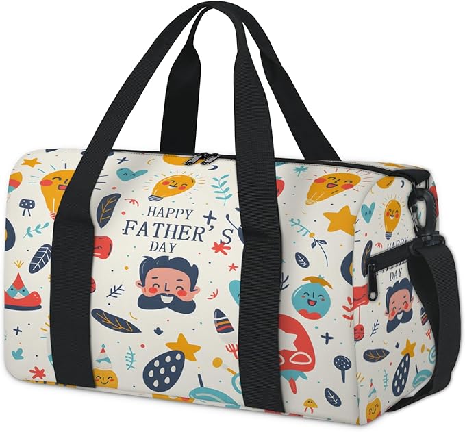 Happy Father's Day Travel Duffle Bag for Women Men, Overnight Weekender Bag, Carry on Tote for Sport Gym